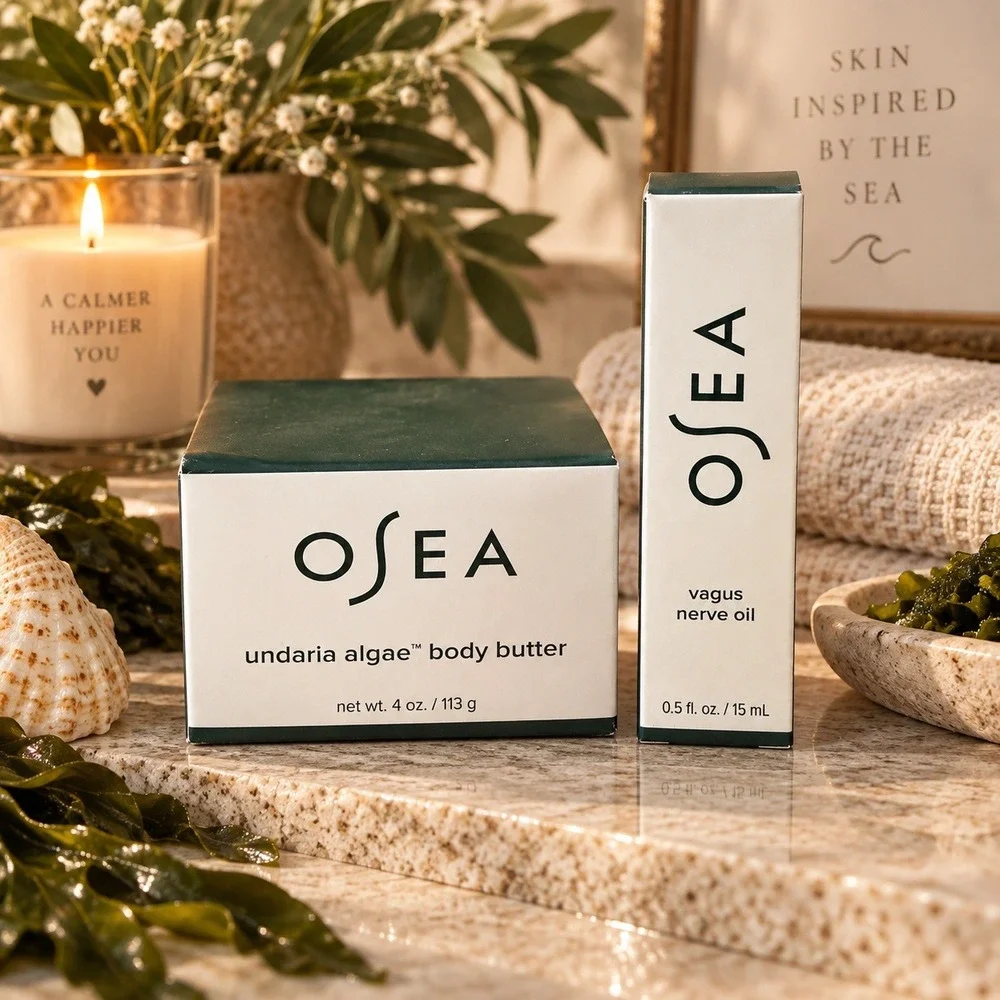 OSEA Undaria Algae Body Butter 4oz and Vagus Nerve Oil 0.5oz Set New